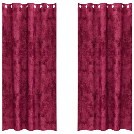 Vidaxl velvet gordijnen 2 pcs wijnrood 260 x 140 cm fluweel