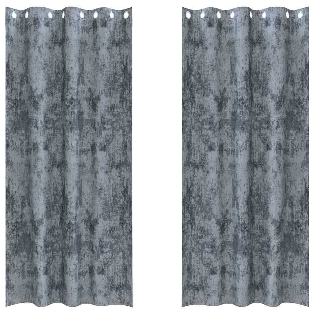 Vidaxl velvet gordijnen 2 pcs zilvergrijs 225 x 140 cm fluweel