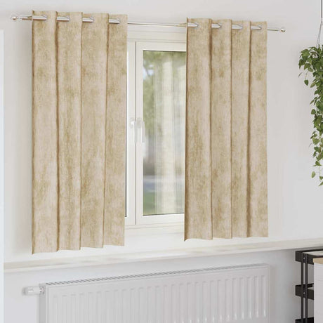 Vidaxl velvet gordijnen 2 st crème 175 x 140 cm fluweel