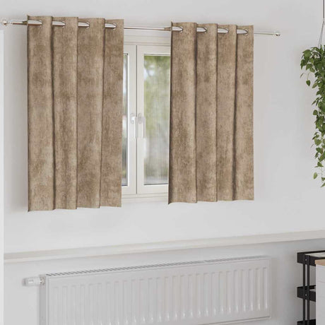 Vidaxl velvet gordijnen 2 st champagne 140 x 140 cm fluweel