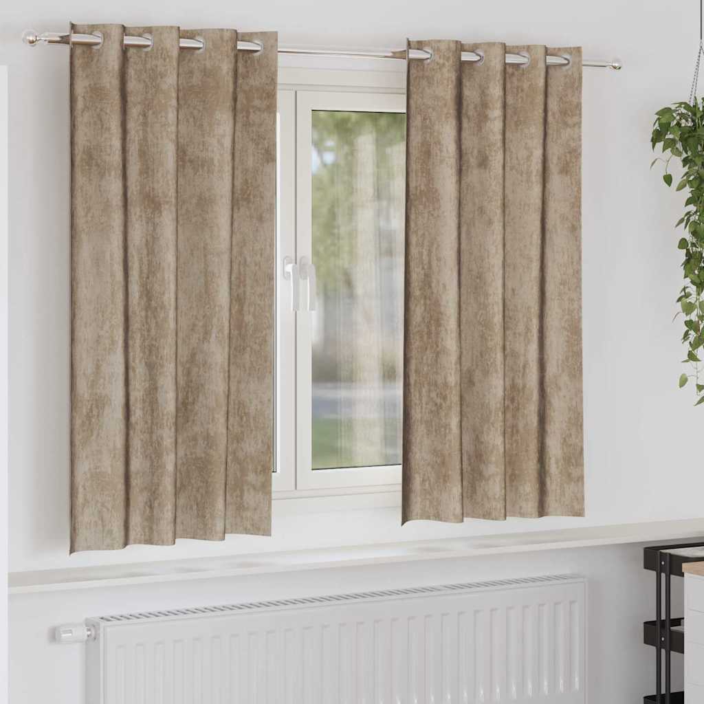 Vidaxl velvet gordijnen 2 pcs champagne 175 x 140 cm fluweel