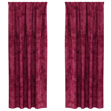 Vidaxl velvet gordijnen 2 st wijnrood 225 x 140 cm fluweel