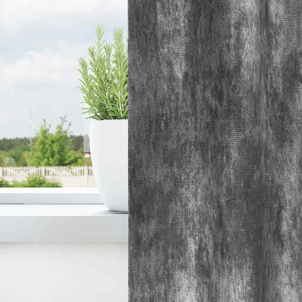 Vidaxl velvet gordijnen met gordijnen 2 pcs grijs 175 x 140 cm fluweel