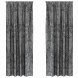 Vidaxl velvet gordijnen met gordijnen 2 pcs grijs 225 x 140 cm fluweel