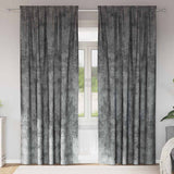 Vidaxl velvet gordijnen met gordijnen 2 pcs grijs 245 x 140 cm fluweel
