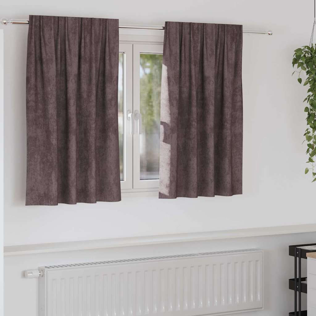 Vidaxl velvet gordijnen met gordijnen 2 pcs bruin 140 x 140 cm fluweel