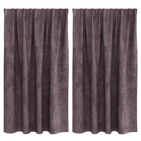 Vidaxl velvet gordijnen met gordijnen 2 pcs bruin 140 x 140 cm fluweel