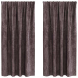 Vidaxl velvet gordijnen met gordijnen 2 pcs bruin 175 x 140 cm fluweel