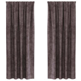 Vidaxl velvet gordijnen met gordijnen 2 pcs bruin 245 x 140 cm fluweel