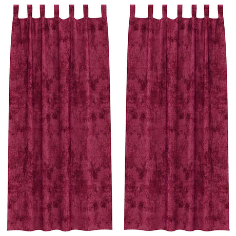Vidaxl velvet gordijnen 2 pcs wijnrood 245 x 140 cm fluweel
