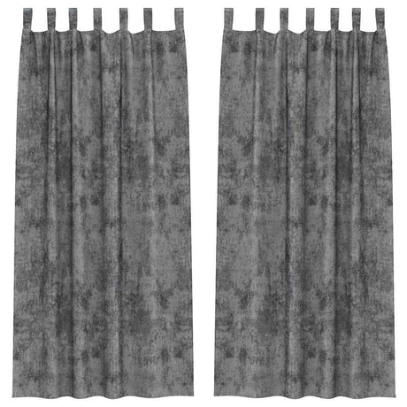 Vidaxl velvet gordijnen 2 st grijs 245 x 140 cm fluweel