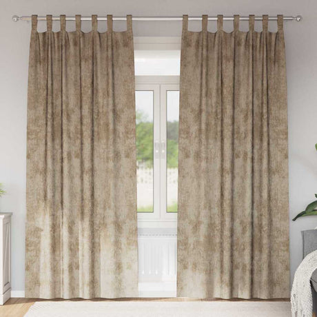 Vidaxl velvet gordijnen 2 st champagne 245 x 140 cm fluweel