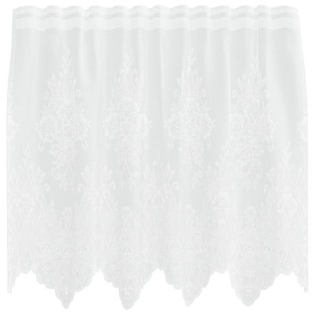 Vidaxl kantgordijn met gordijnen bloemen wit 120 x 150 cm polyester