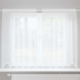 Vidaxl kantgordijn met gordijnen bloemen wit 180 x 150 cm polyester