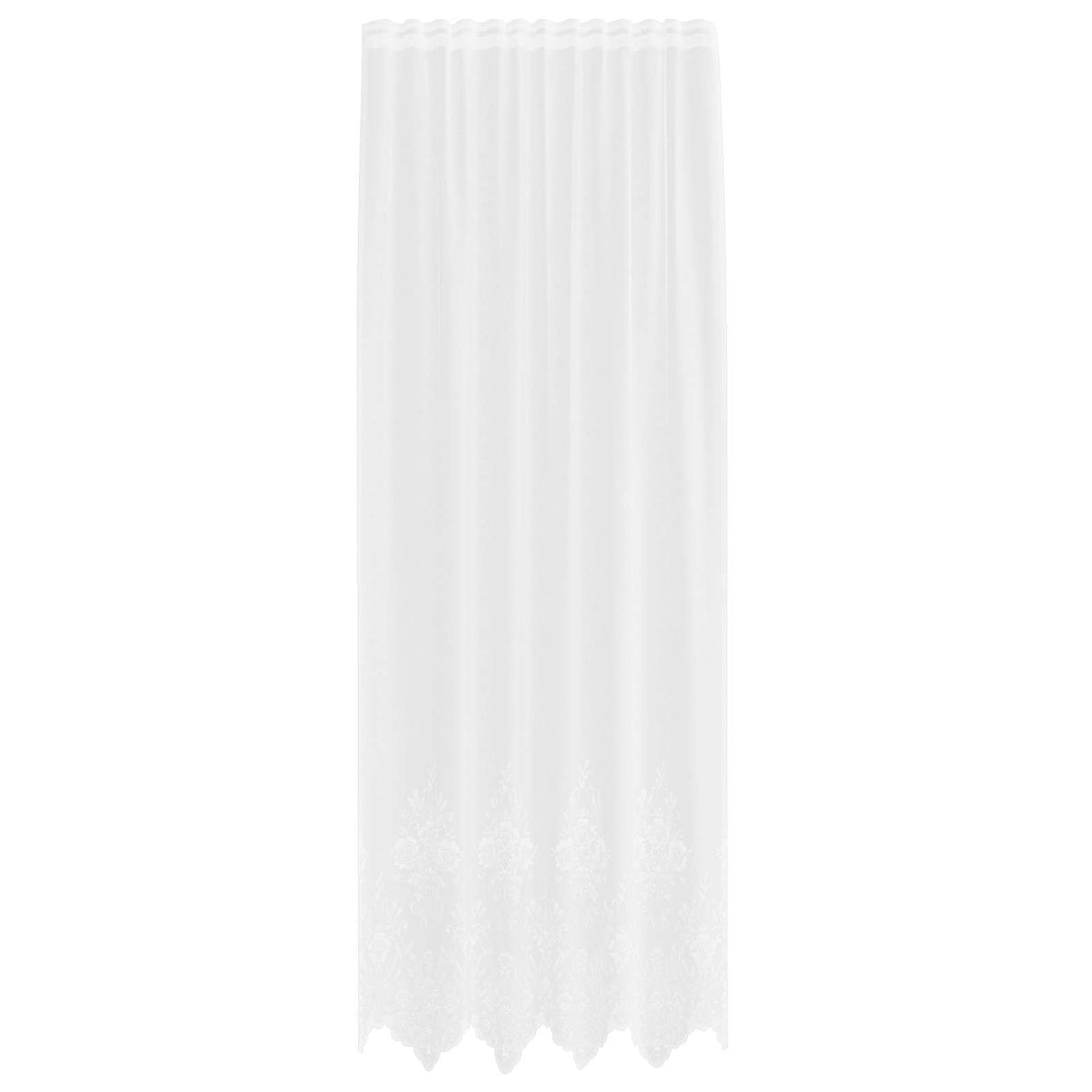 Vidaxl kantgordijn met gordijnen bloemen wit 300 x 150 cm polyester