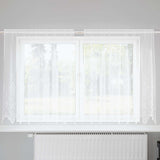 Vidaxl kantgordijn met gordijnen bloemen wit 180 x 200 cm polyester