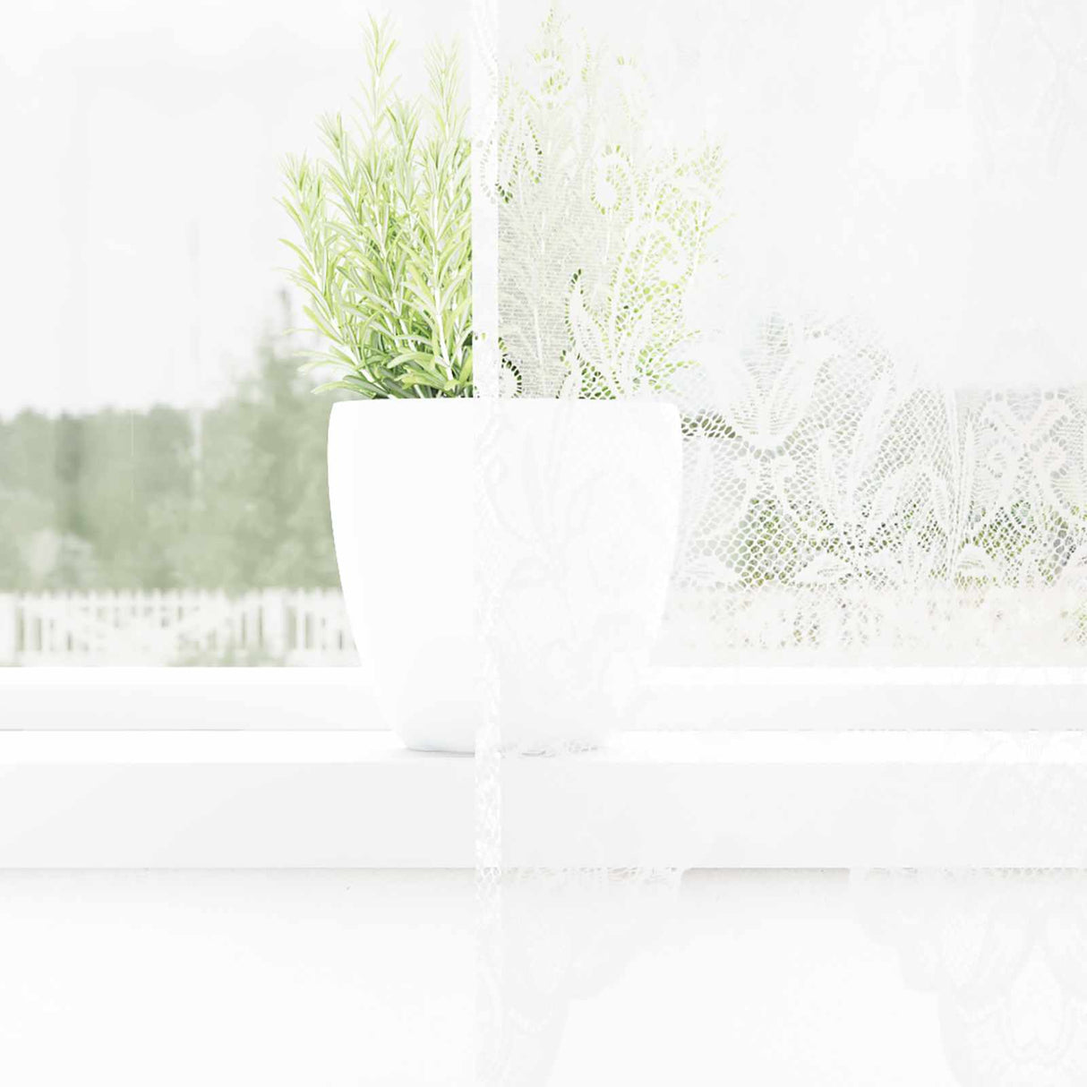 Vidaxl kantgordijn met gordijnen bloemen wit 280 x 200 cm polyester