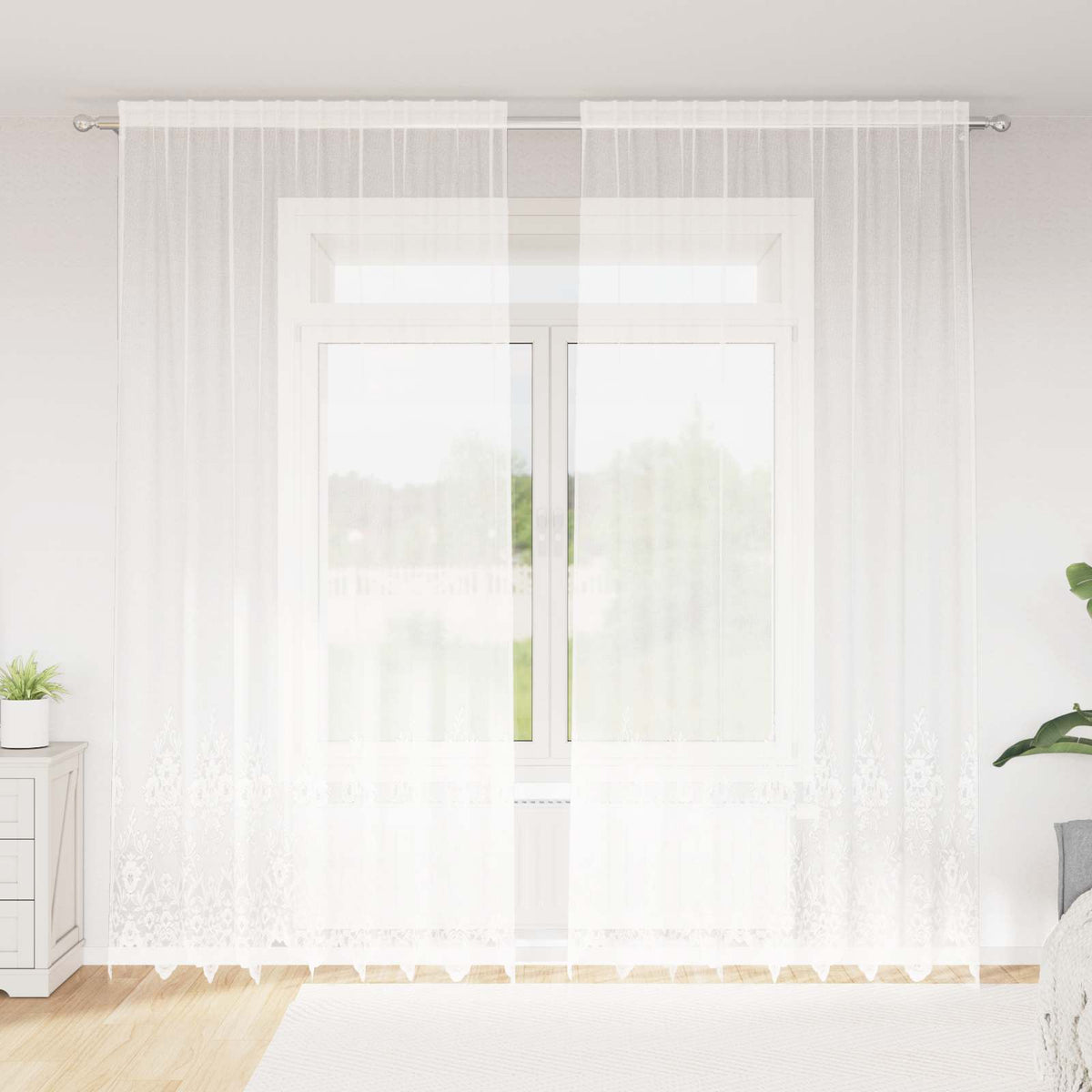 Vidaxl kantgordijn wit 280 x 200 cm polyester