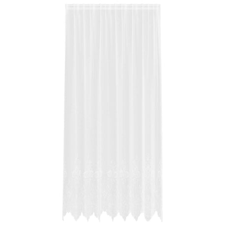 Vidaxl kantgordijn met gordijnen bloemen wit 300 x 200 cm polyester