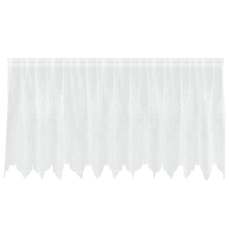 Vidaxl kantgordijn met gordijnen bloemen wit 80 x 300 cm polyester