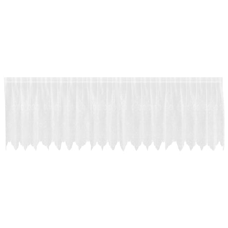 Vidaxl kantgordijn met gordijnen bloemen wit 80 x 500 cm polyester