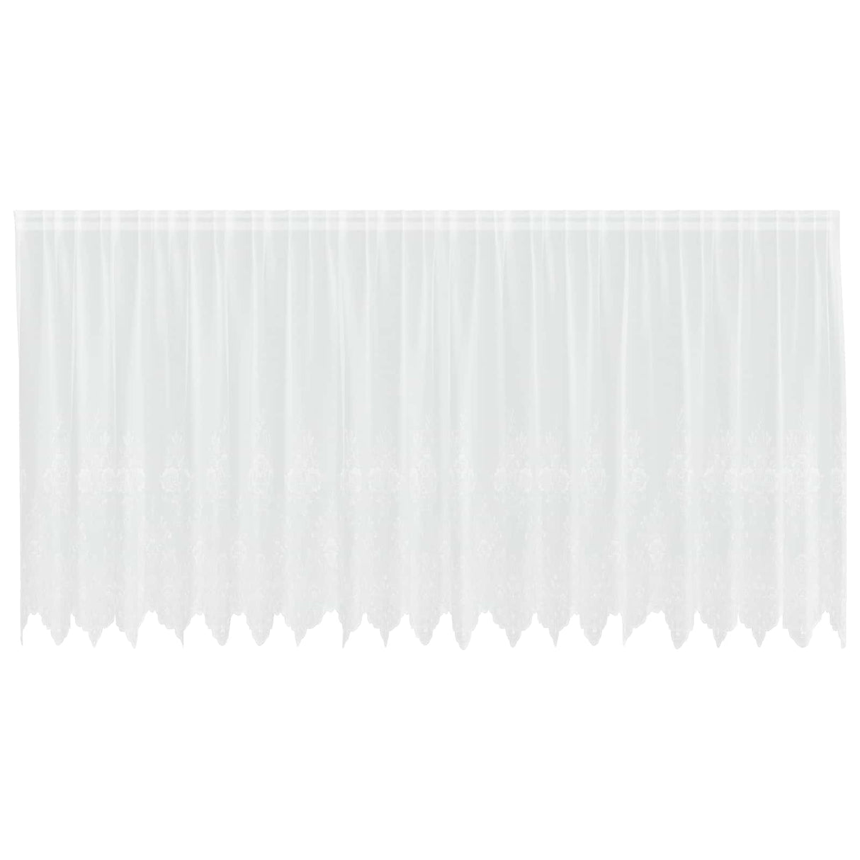 Vidaxl kantgordijn met gordijnen bloemen wit 140 x 500 cm polyester