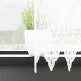 Vidaxl kantgordijn met gordijnen bloemen wit 140 x 600 cm polyester