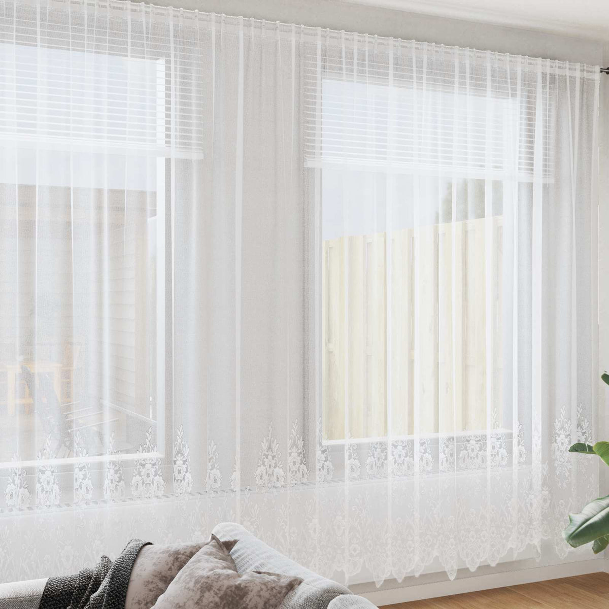 Vidaxl kantgordijn wit 280 x 900 cm polyester
