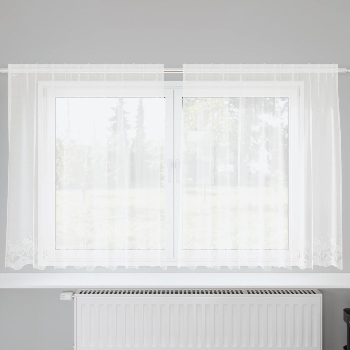 Vidaxl kantgordijn wit 140 x 200 cm polyester