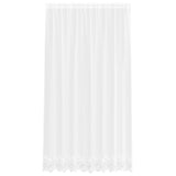 Vidaxl kantgordijn met gordijnen bloemen wit 245 x 200 cm polyester