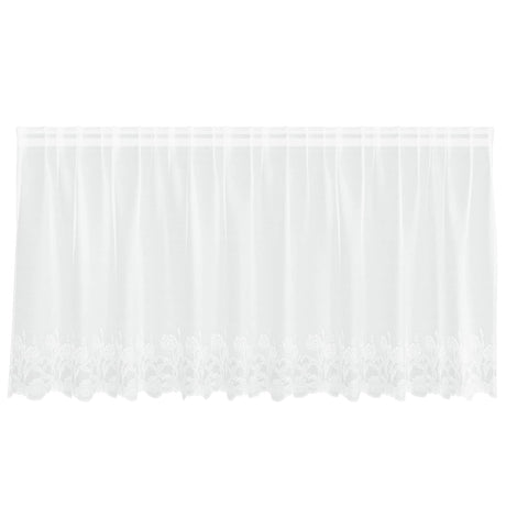 Vidaxl kantgordijn met gordijnen bloemen wit 120 x 300 cm polyester