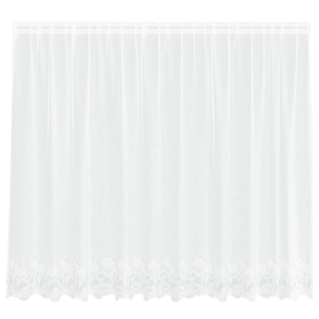Vidaxl kantgordijn met gordijnen bloemen wit 180 x 300 cm polyester