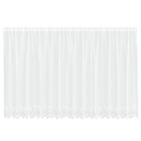 Vidaxl kantgordijn met gordijnen bloemen wit 140 x 400 cm polyester
