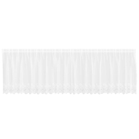 Vidaxl kantgordijn met gordijnen bloemen wit 100 x 500 cm polyester