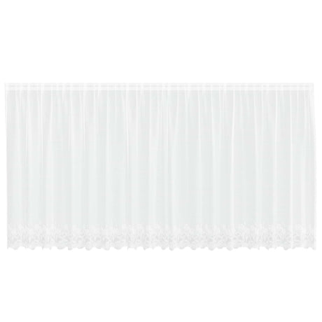 Vidaxl kantgordijn met gordijnen bloemen wit 160 x 500 cm polyester