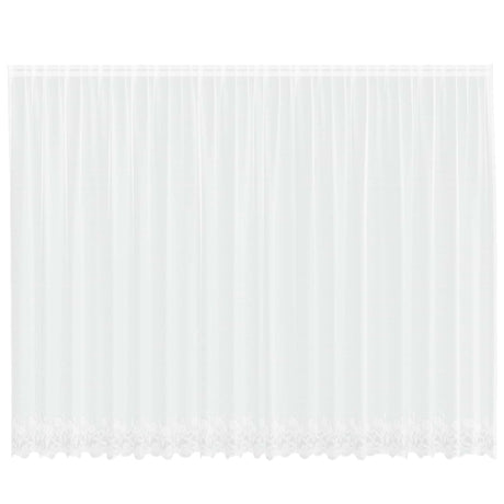 Vidaxl kantgordijn met gordijnen bloemen wit 240 x 500 cm polyester