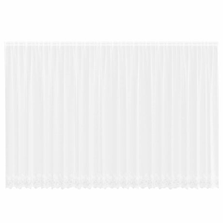 Vidaxl kantgordijn met gordijnen bloemen wit 220 x 600 cm polyester