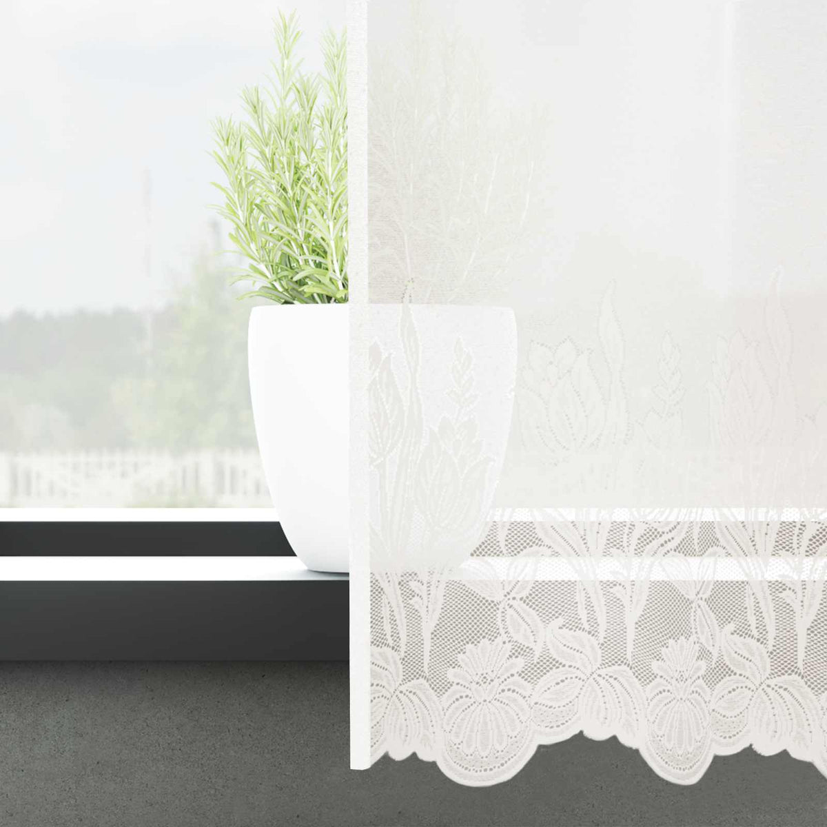 Vidaxl kantgordijn wit 160 x 750 cm polyester