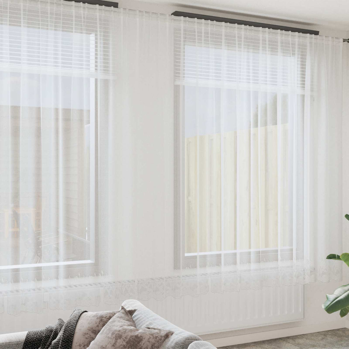Vidaxl kantgordijn wit 280 x 750 cm polyester