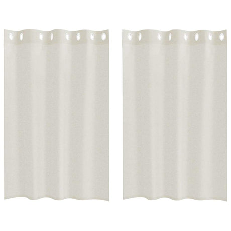 Vidaxl voile gordijn met gordijnen 2 pcs crème 140 x 140 cm polyester