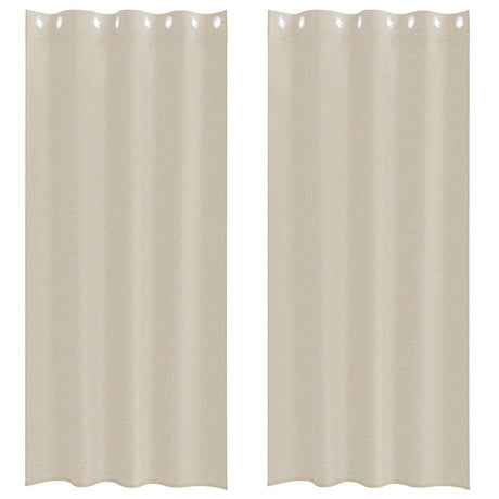 Vidaxl voile gordijn met gordijnen 2 pcs zand 260 x 140 cm polyester