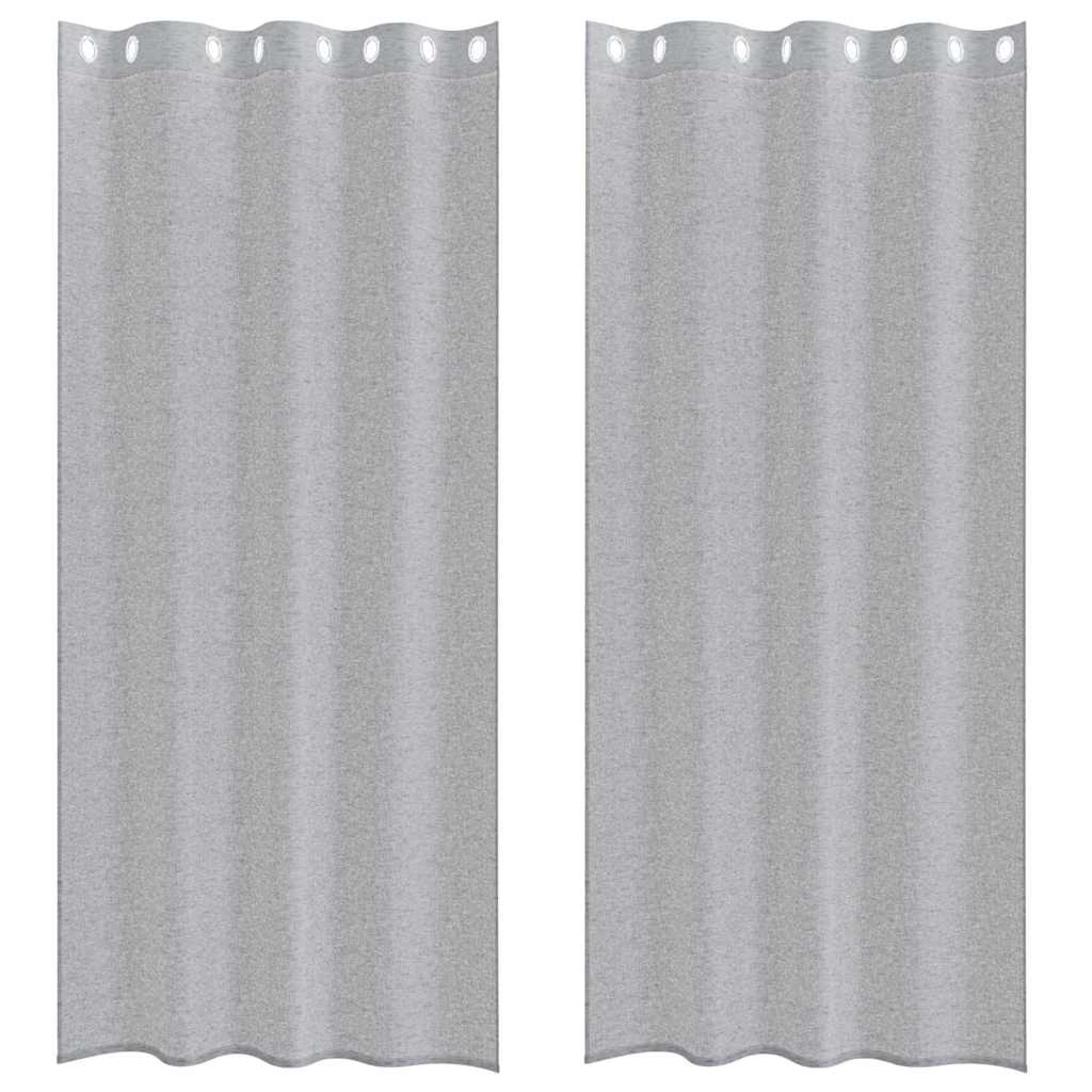 Vidaxl voile gordijn 2 pcs donkergrijs 225 x 140 cm polyester