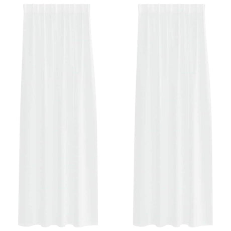 Vidaxl voile gordijn met gordijnen 2 pcs wit 225 x 140 cm polyester