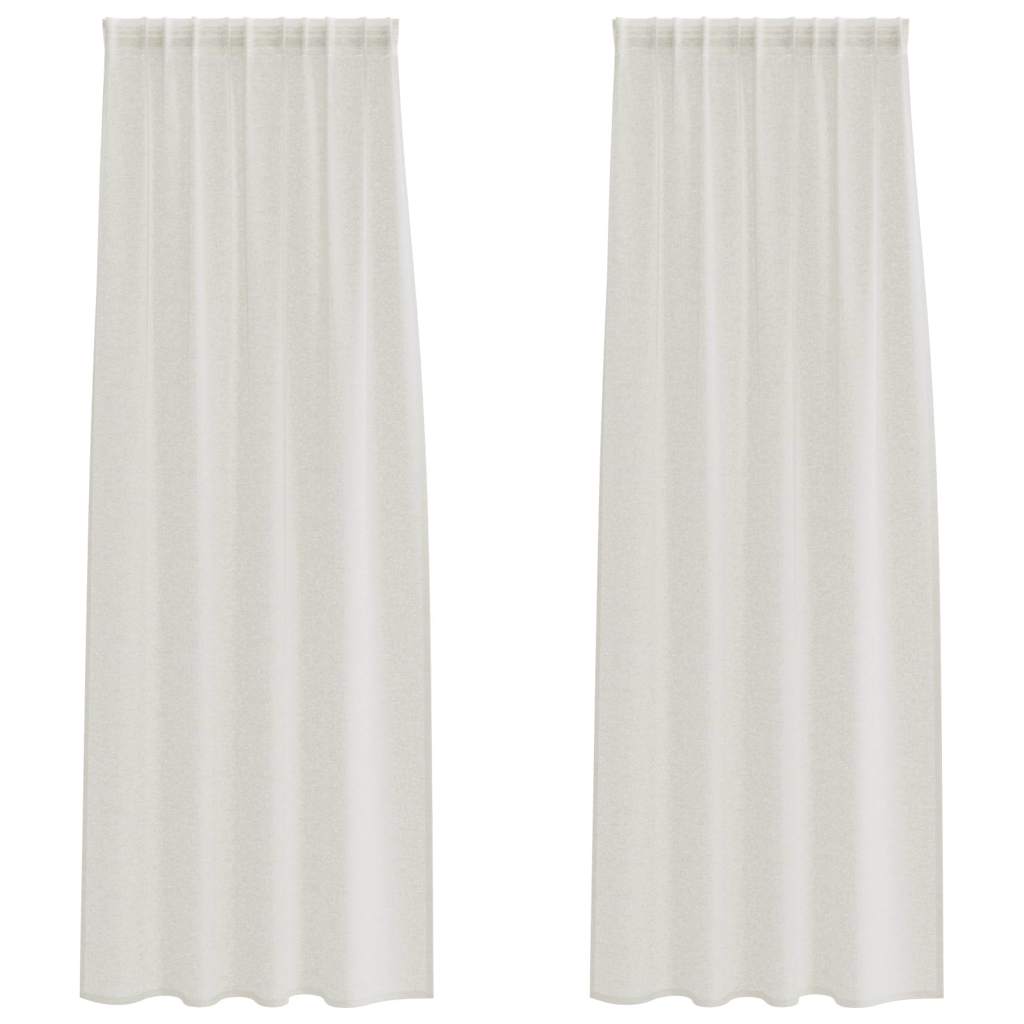 Vidaxl voile gordijn met gordijnen 2 pcs crème 245 x 140 cm polyester
