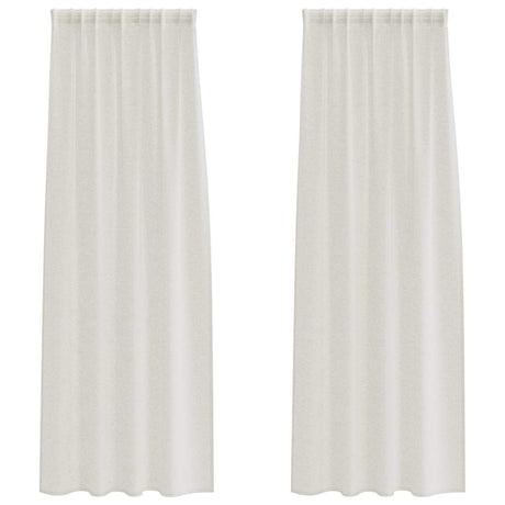 Vidaxl voile gordijn met gordijnen 2 pcs crème 260 x 140 cm polyester