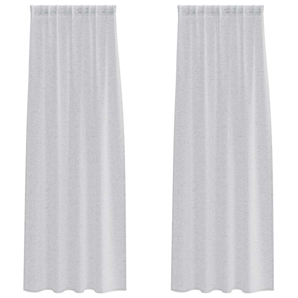 Vidaxl voile gordijn 2 st lichtgrijs 245 x 140 cm polyester