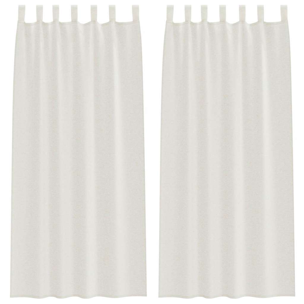 Vidaxl voile gordijn met gordijnen 2 pcs crème 225 x 140 cm polyester