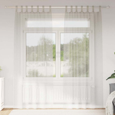 Vidaxl voile gordijn met gordijnen 2 pcs crème 245 x 140 cm polyester