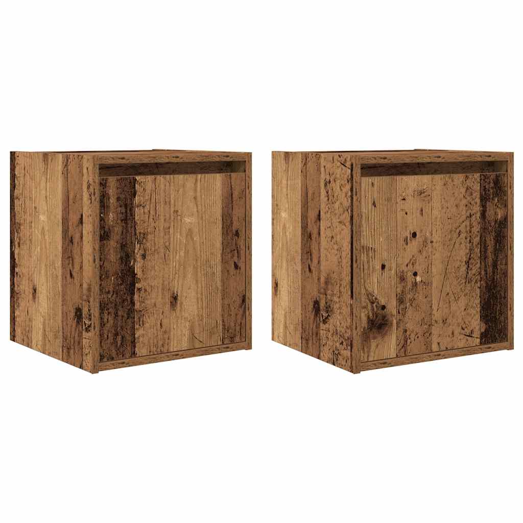 Vidaxl nachtkastjes wandgemonteerd 2 st 38x34x40 cm oud houtkleurig