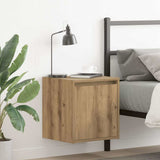 Vidaxl nachtkastjes 2 st wandgemonteerd 38x34x40 cm artisanaal eiken